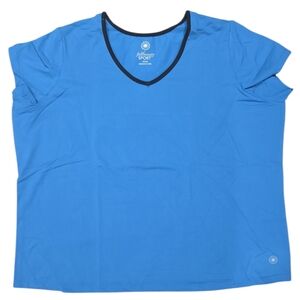 New In Package! Fullbeauty Sport V-Neck Blue Spandex Tee Size 22/24